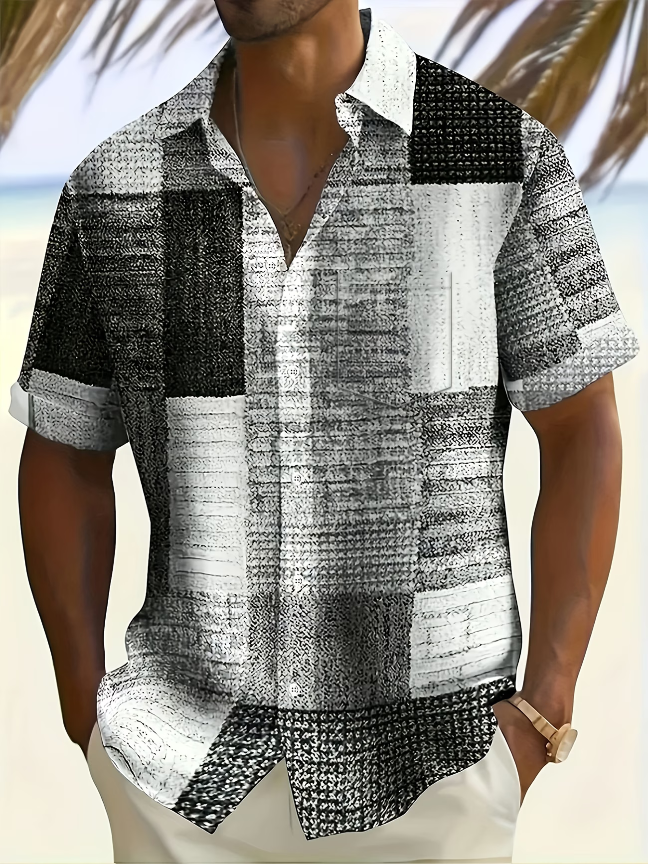 Casual Short-Sleeved Button-Up Shirt