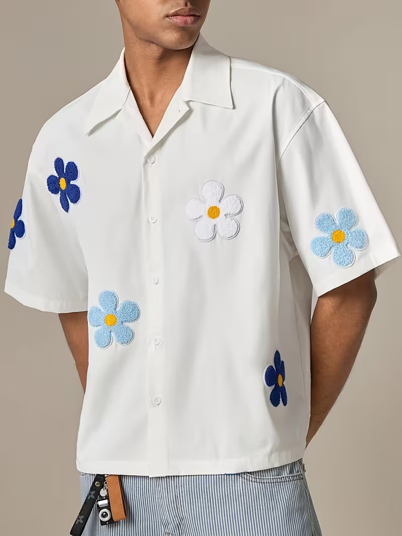 Regular Mid-Sleeve Floral Print Shirt